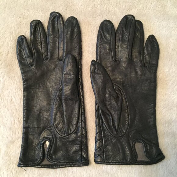 ISOTONER  Black leather gloves sz 7 - Picture 3 of 9